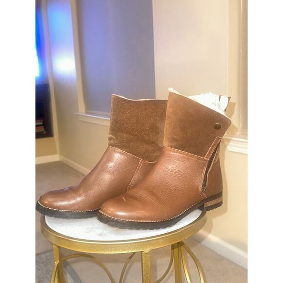 Fabianelli Italy Ltr & Sued Ankle Boots – Size 11 Shearling (Zip Pulls Missing) - Picture 3 of 12